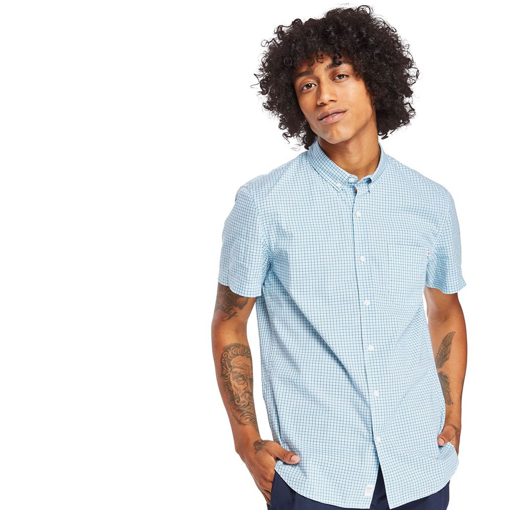 Camisa Masculino - Timberland Eastham River Slim Fit Gingham - JLHGT1564 - Azuis